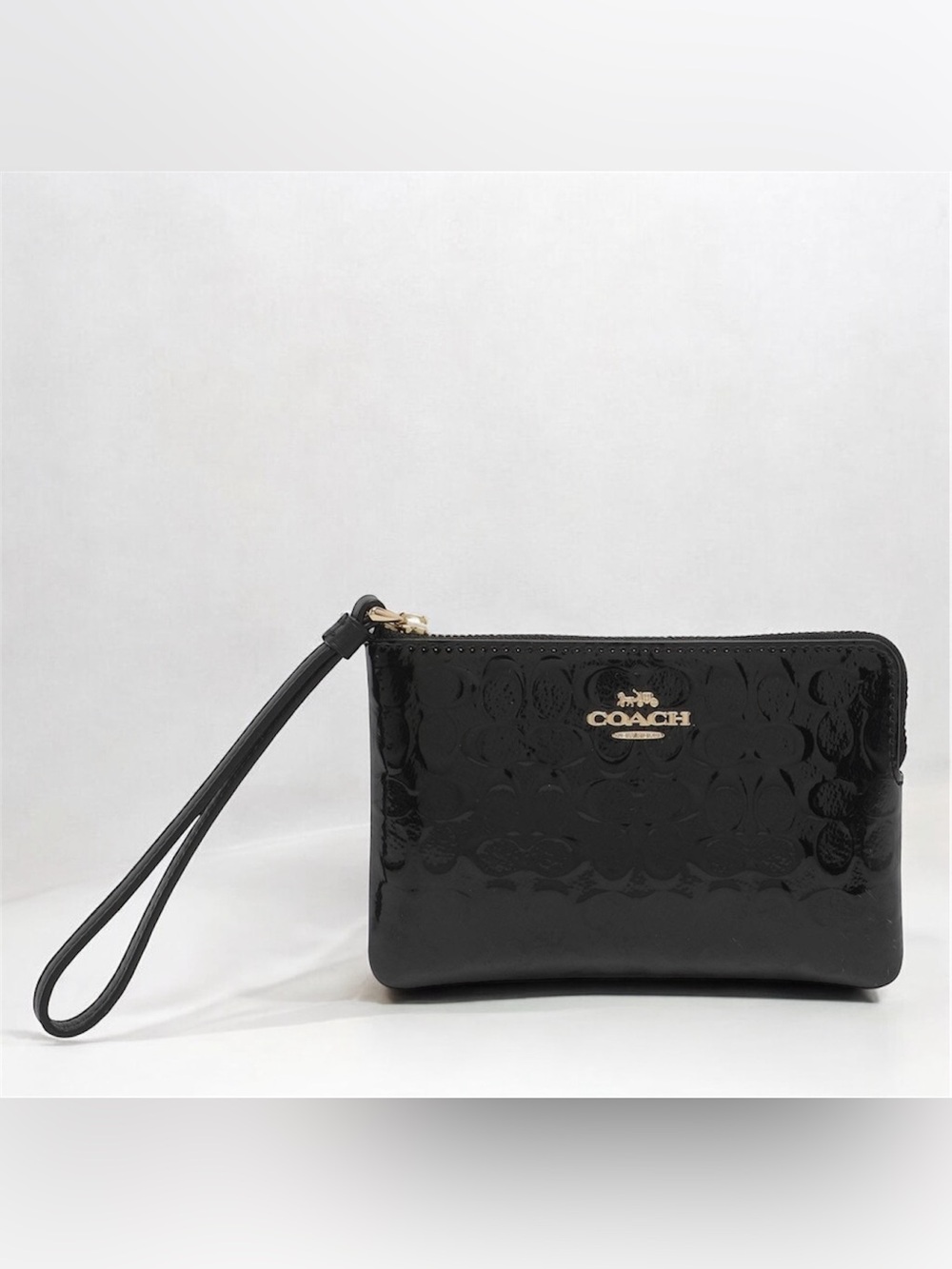 Coach Patent Signature C Wristlet